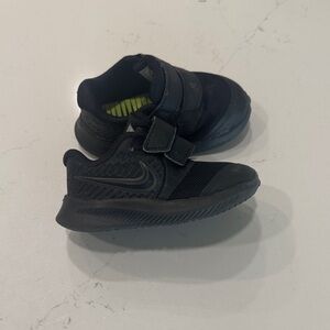 Nike Kids Black Sneakers with Velcro Straps